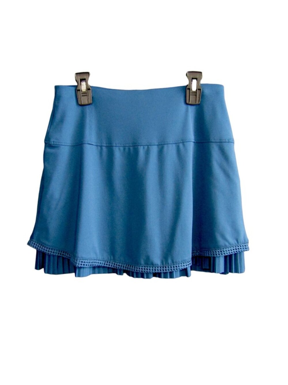Lucky in Love Tennis Skort Size XS Blue Pleated Mesh Trim Golf Pickleball Shorts